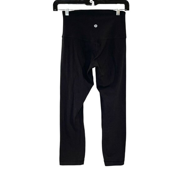 Lululemon Align Crop 21" Leggings Black‎ Solid Size 4 - Picture 2 of 5
